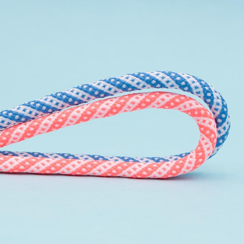 1 Par De Cordones Redondos De Sarga Tejida Bicolor Con Lunar
