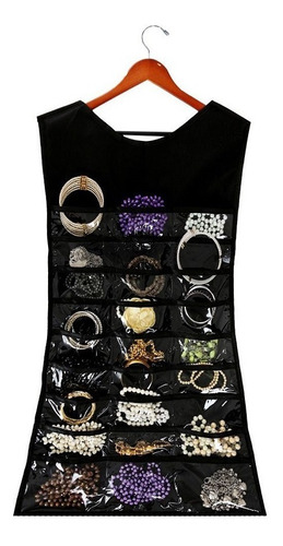 Organizador De Joias Bijuterias Preto 60 Ninchos Kit 2 Uni