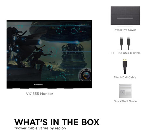 Viewsonic Vxinch 1080p Fhd Monitor Ips Led Portátil Con 26 V