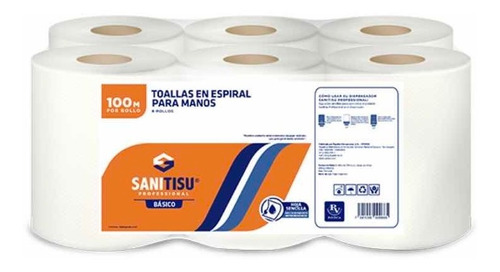 Toalla En Espiral Sanitisu Professional 6 Rollos