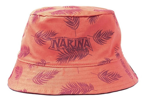 Chapeu Bucket Hat Floral Bordo  Dupla Face Narina Verão 2021