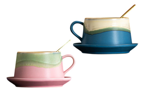 Taza De Café De Té Decoración Del Hogar Con Una Azul