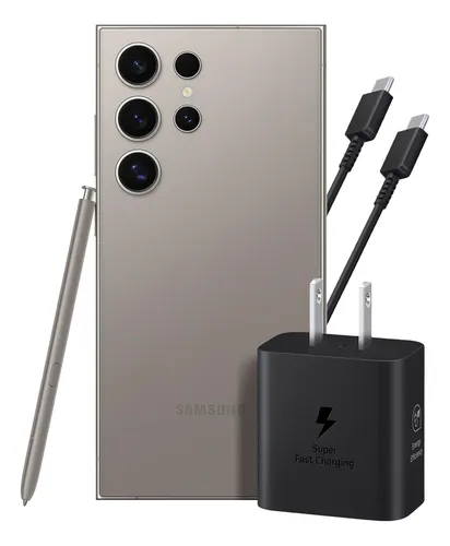 Samsung Galaxy S24 Ultra 12gb 512gb 5g Gris + Adaptador 25w Ep-t2510 Cable Negro