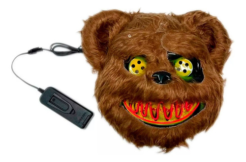 Mascara Oso Asesino Peluda Led Disfraz Halloween Diabolico