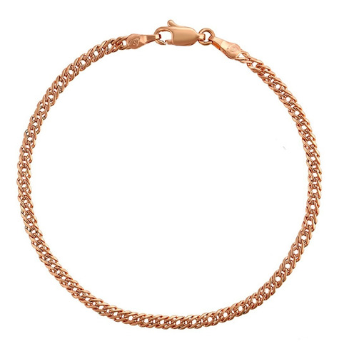 Esclava Pulsera Oro Laminado Rosa Tejido Garibaldi 19cm X 3m