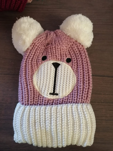 Gorro Infantil Oso Color Rosa Nuevo Modelo 1