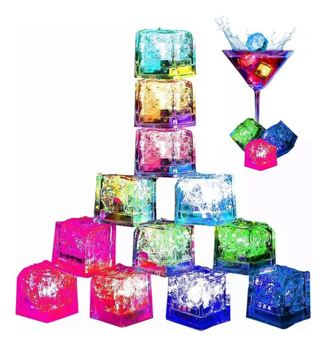 Cubos De Hielo Luminosos Multicolor Para Fiestas, 120 Piezas