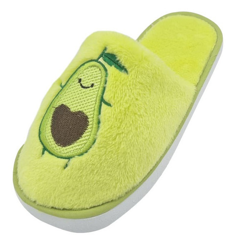 Pantufla Dama Mujer Invierno Comodas Figura Aguacate