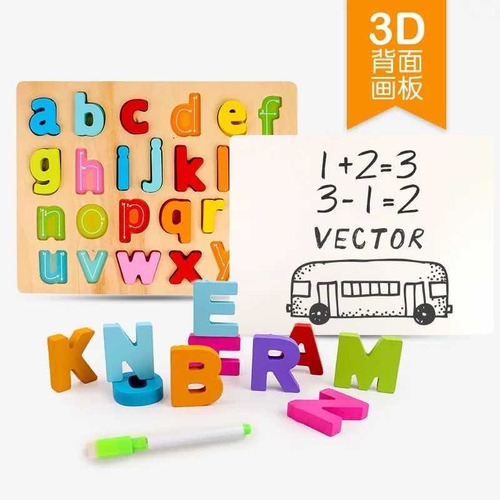 Tablero De Encaje Números Y Pizarra Juego Didáctico Madera