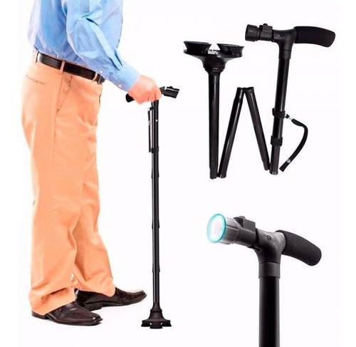 Baston Trusty Cane Ortopedico Plegable Con Linterna Luz Led