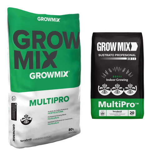 Kit Sustratos Growmix Multi Pro 80 Lt + Indoor 20 Lt