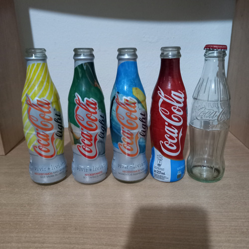 Botella De Vidrio Coca Cola, Lote 5 Bot. Colecccion