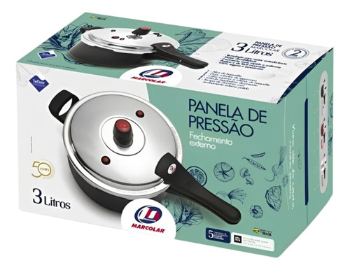 Panela De Pressão 3 Litros Antiaderente Fechamento Externo
