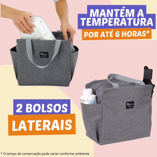 Bolsa Térmica Porta Marmita Lancheira Bebida Multiuso