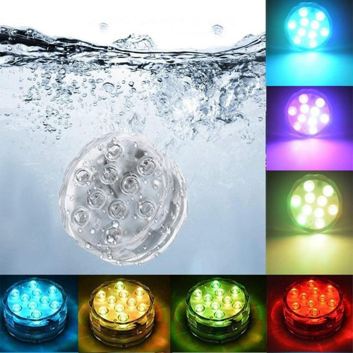 Luz Led Rgb Submersível Festa Decoração Drinks Balde Gelo