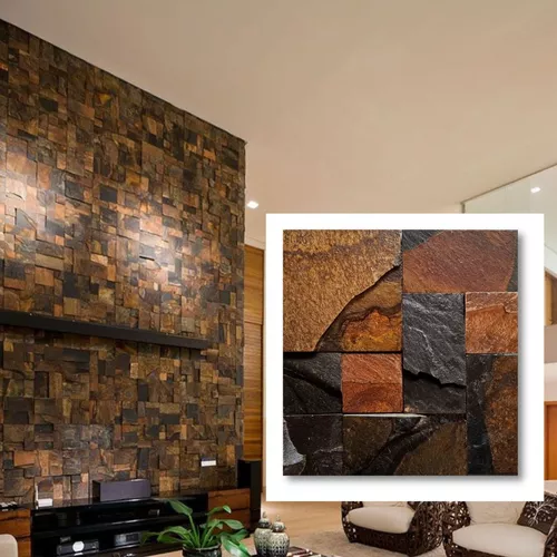 Pedra Ferro Corten Placa 30x30 Telado Mosaico - Revestimentos