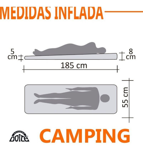 Imagen 3 de 8 de Colchoneta Autoinflable Doite Gamma 1,9kgs Inflable 1 Plaza