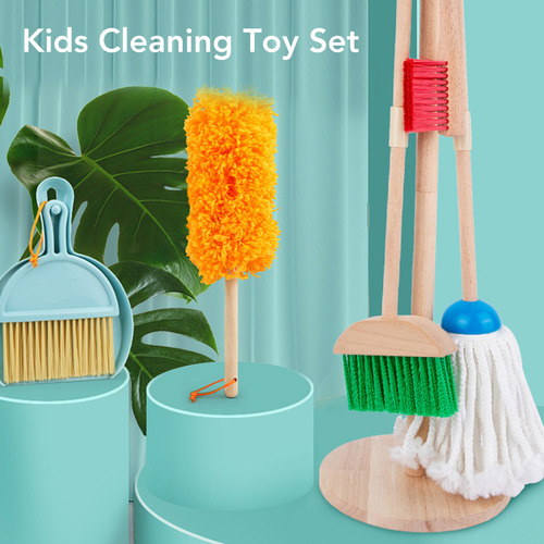 Kit De Limpieza Para Niños, Juego De Escoba, Trapeador, Plum