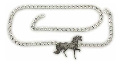 Correas - Tfj Women Fashion Silver Metal Chain Rodeo Horse C