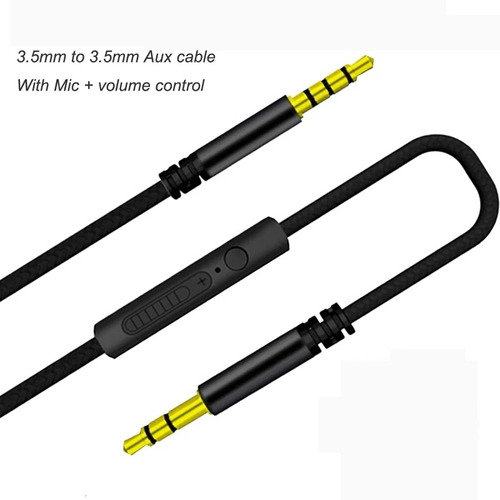 Cable De Audio Y Micrófono Jack 3.5 Mm Y Control De Volumen.