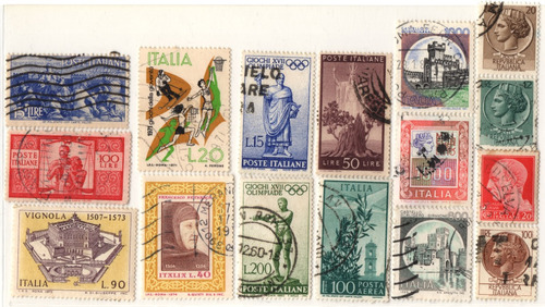 Italia 16 Estampillas Temas Variados