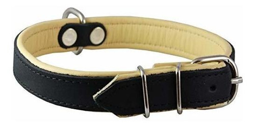 Collar De Perro De Cuero Suave Real Acolchado (11 -13 W93ky