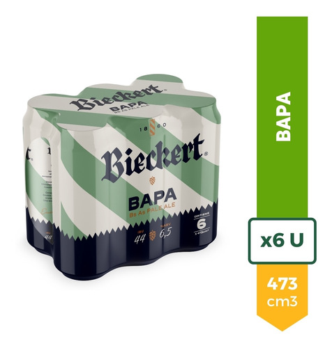 Pack X6 Cerveza Bieckert Bapa Lata 473ml