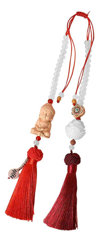 Accesorios Colgantes Para Espejo De Coche, Adorno Rojo