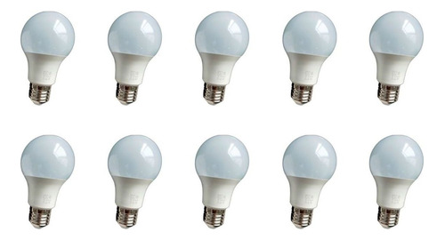 Pack X10 Lámparas Led Foco 12w Luz Fría E27 Yark - Rex Luz Blanco Fría