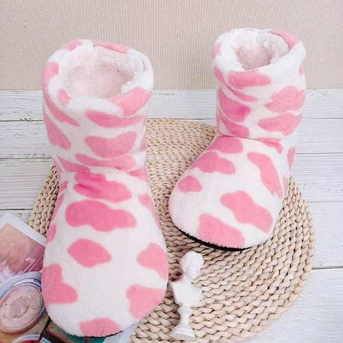 Pantu Bota C Suela Antideslizante Pantuflas P Frio Corderito