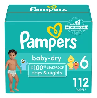 Pampers Baby Dry - Pañales Etapa 6, 112 Piezas. Para Bebés