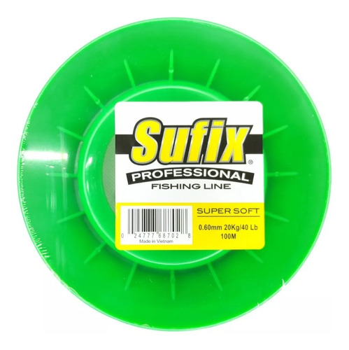 Yoyo Carrete Pesca Sufix C/hilo Clear .60mm 20kg 40lb 