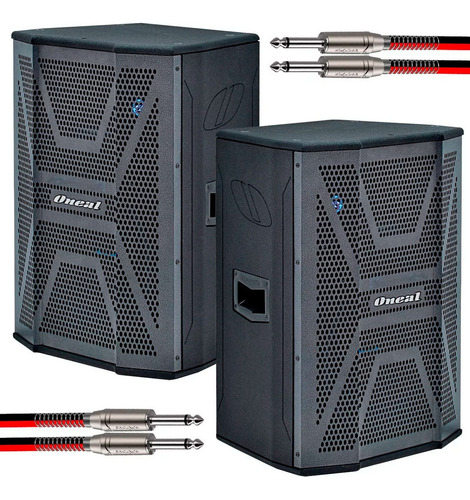Par De Caixas Passiva Oneal 15'' Ob-1315r C/ Cabos Cor Preto