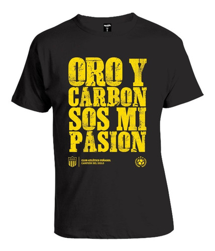 Camiseta Peñarol Oro Y Carbón Merchandising Oficial Disersho