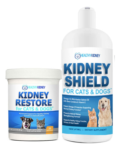 Kidney Restore Y Escudo Renal Para Gatos Y Perros, Paquete D