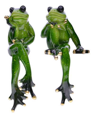Figurita De Rana De Resina De 2 Uds, Colección De Animales,