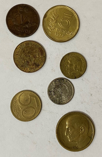 7 Monedas Paraguay Mexico Austria Brasil Colombia Arge 1m822