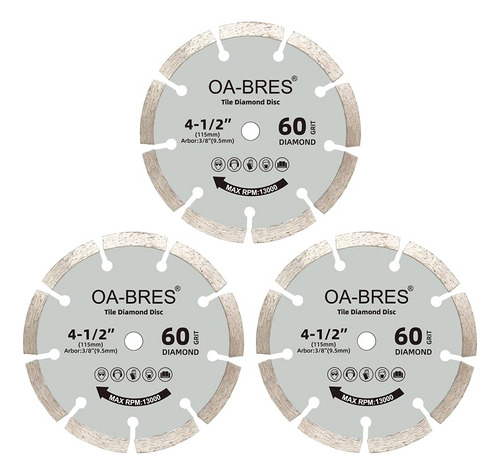 Paquete De 3 Hojas De Sierra Circular Compactas De Diamante