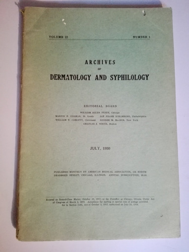 Archives Of Dermatology July 1930
