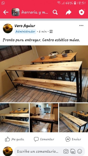 Imagen 9 de 10 de Barra Desayunador Isla Hierro Madera Oferta Limitada