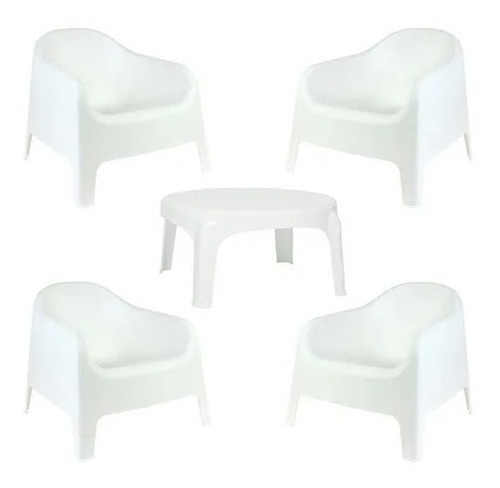 Juego De Jardin 4 Sillones De Diseño Skarpo + Mesa Puket