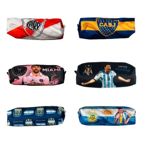 Cartuchera Futbol River Boca Scaloneta Futbol Nene Escolar 