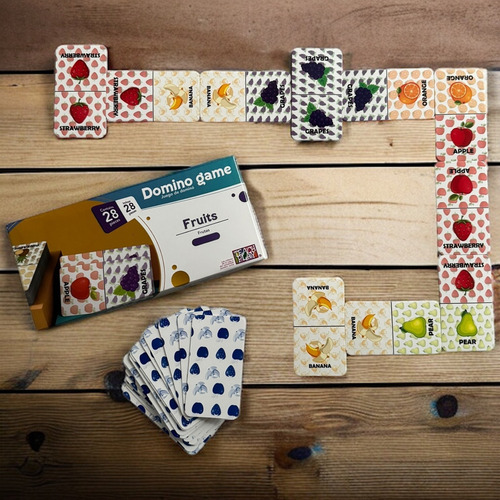 Juego De Dominó Didáctico De Frutas En Inglés Teach Play
