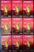 Comprar Lote 9 Fitas Mini Compact Vhs Emtec Hg Tc 30 Lacrada Zero Km