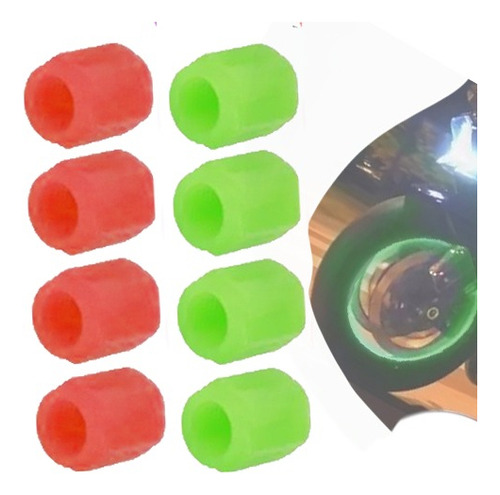 8pcs Tapas Fluorescentes Para Válvula De Neumático Cubo De R