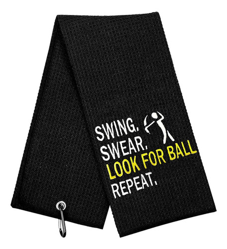 Artpreti Funny Golf Towel, Swing Swear Look For Ball Repeat 