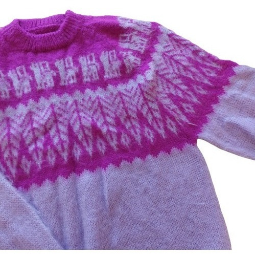 Pullover Sweater De Llama Alpaca Clásico Unisex Hojitas