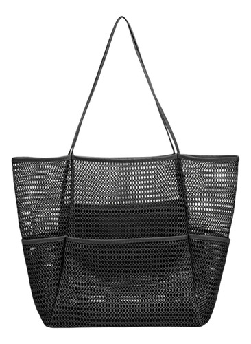 Bolsa De Playa De Malla Portátil Para Niños, Bolsa Negro