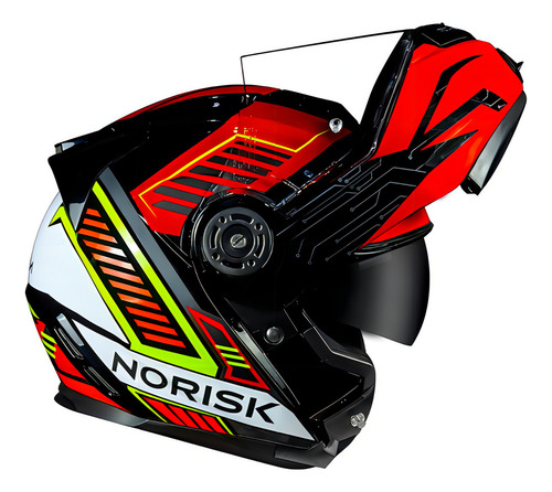 Casco Moto Norisk Route Ff345 Charge, rojo @#, color negro, talla 58 (M)