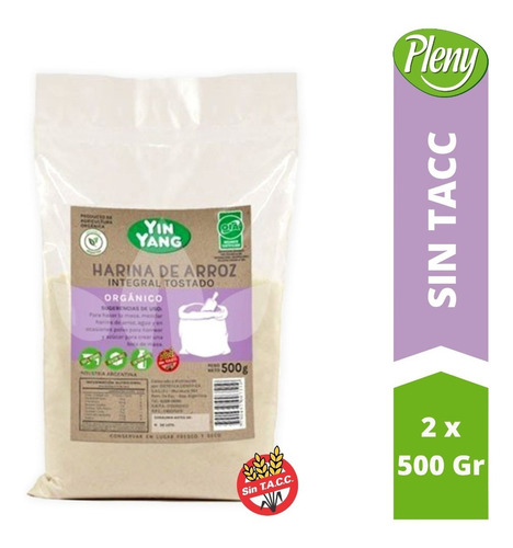 Harina De Arroz Integral Tostado Orgánico X 1 Kg - Sin Tacc